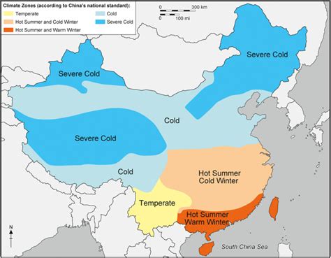 in china are there different climate zones